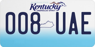 KY license plate 008UAE