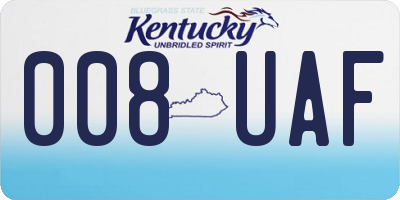 KY license plate 008UAF