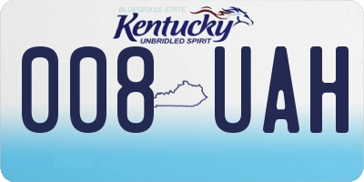 KY license plate 008UAH