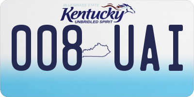 KY license plate 008UAI