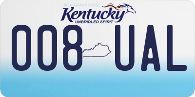 KY license plate 008UAL