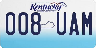 KY license plate 008UAM