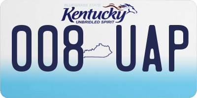 KY license plate 008UAP
