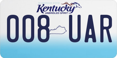 KY license plate 008UAR
