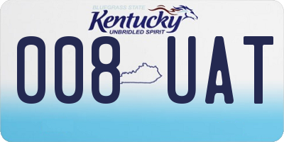 KY license plate 008UAT