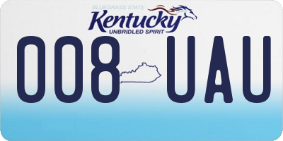KY license plate 008UAU