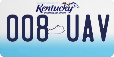 KY license plate 008UAV