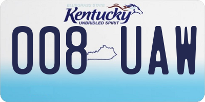 KY license plate 008UAW