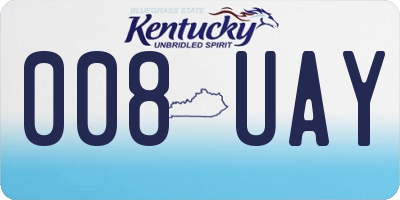 KY license plate 008UAY