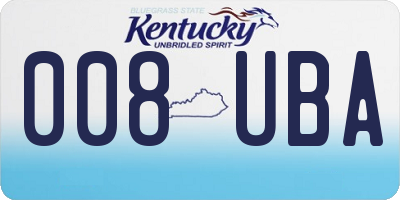 KY license plate 008UBA
