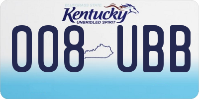 KY license plate 008UBB