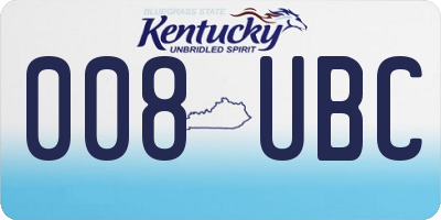 KY license plate 008UBC