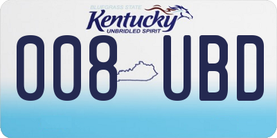 KY license plate 008UBD