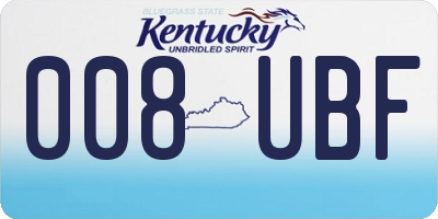 KY license plate 008UBF