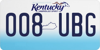 KY license plate 008UBG