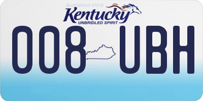 KY license plate 008UBH
