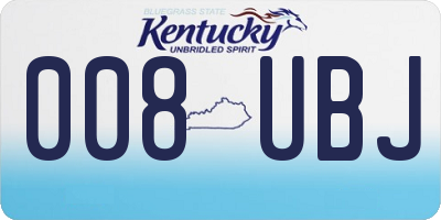 KY license plate 008UBJ