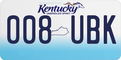 KY license plate 008UBK