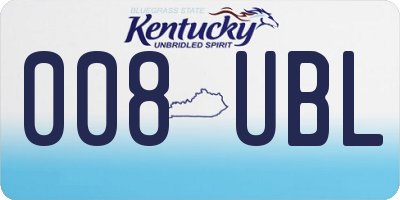 KY license plate 008UBL
