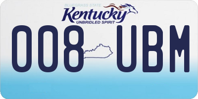 KY license plate 008UBM