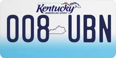 KY license plate 008UBN