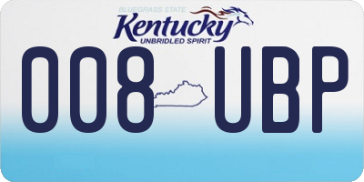 KY license plate 008UBP