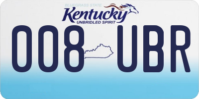 KY license plate 008UBR