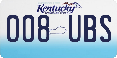 KY license plate 008UBS