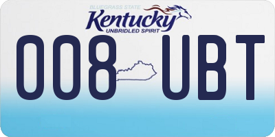 KY license plate 008UBT