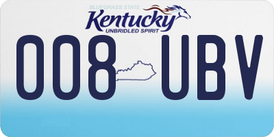 KY license plate 008UBV