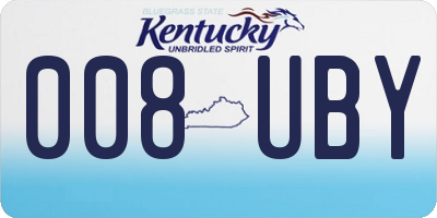KY license plate 008UBY
