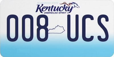 KY license plate 008UCS