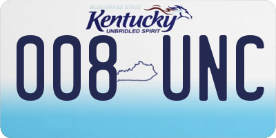 KY license plate 008UNC