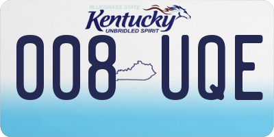 KY license plate 008UQE