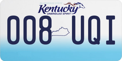 KY license plate 008UQI