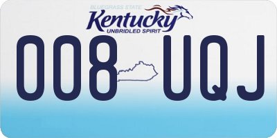 KY license plate 008UQJ
