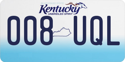 KY license plate 008UQL