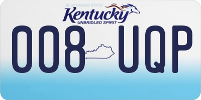 KY license plate 008UQP