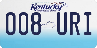 KY license plate 008URI