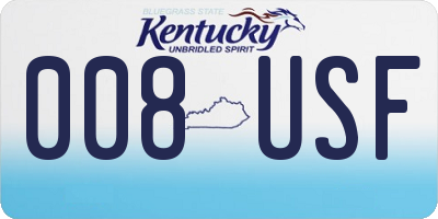 KY license plate 008USF