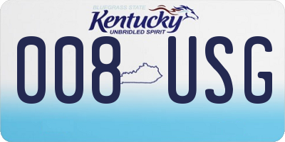 KY license plate 008USG