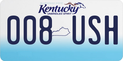 KY license plate 008USH