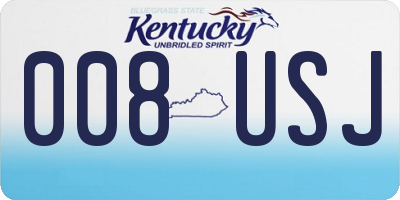 KY license plate 008USJ