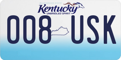 KY license plate 008USK