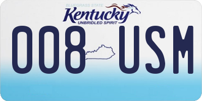 KY license plate 008USM