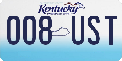 KY license plate 008UST