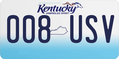 KY license plate 008USV