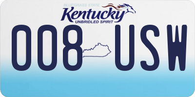 KY license plate 008USW