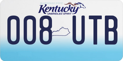KY license plate 008UTB