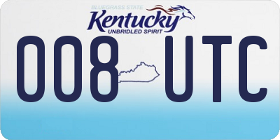 KY license plate 008UTC